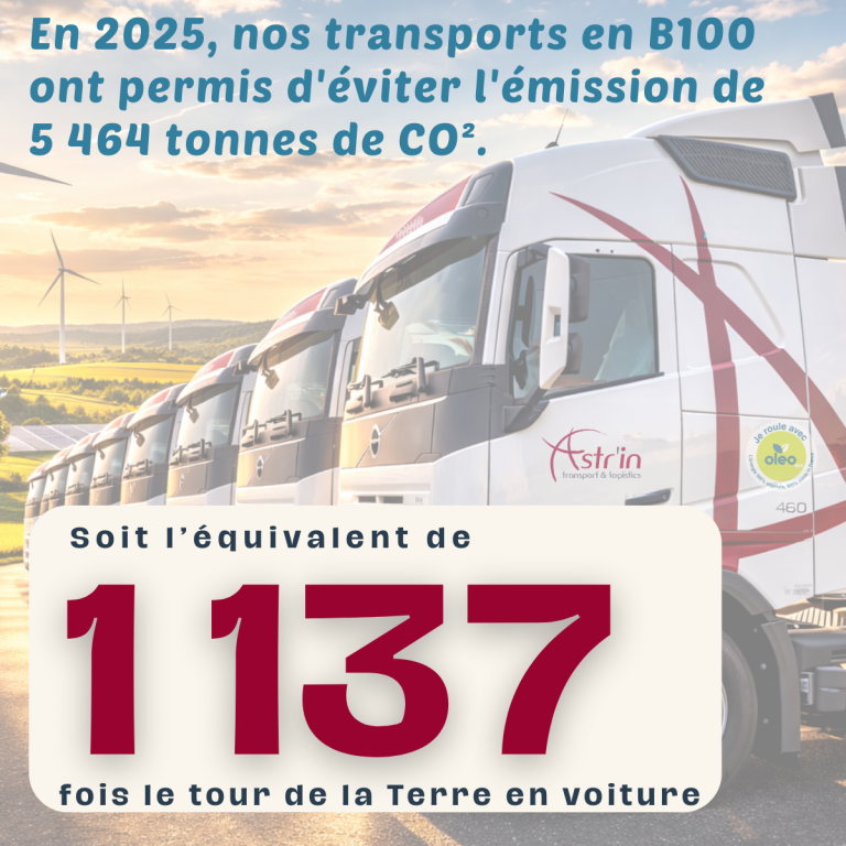 Camion Astr'in roulant au biocarburant B100 Oleo100